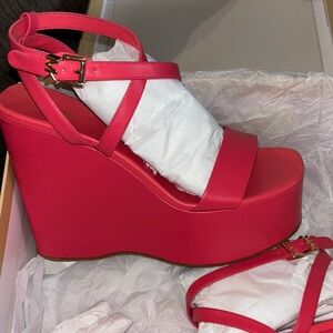 Michael Kora Paola Leather Wedge Sandal